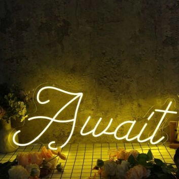 Await Yellow Neon Sign
