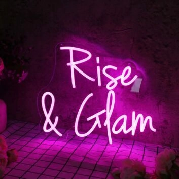 Rise And Glam Purple Neon Sign