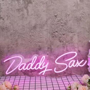 Daddy Sax Pink Neon Sign