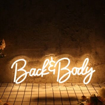 Back And Body Yellow Neon Sign