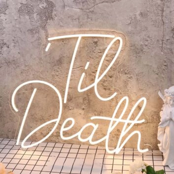 Til Death Yellow Neon Sign