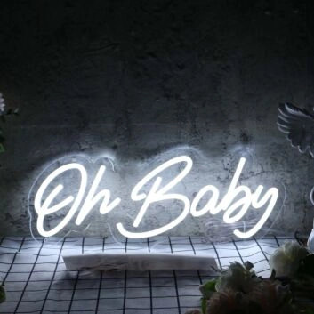 Oh Baby White Neon Sign