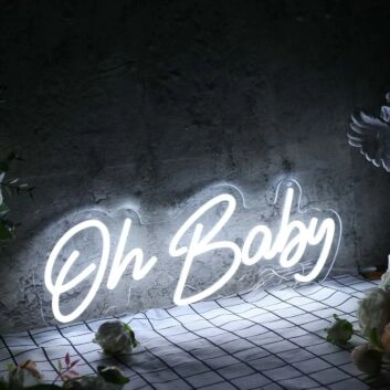 Oh Baby White Neon Sign