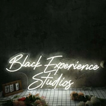 Black Experience Studios White Neon Sign