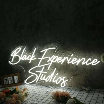 Black Experience Studios White Neon Sign