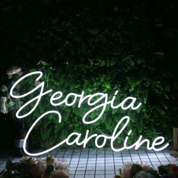 Georgia Caroline White Neon Sign