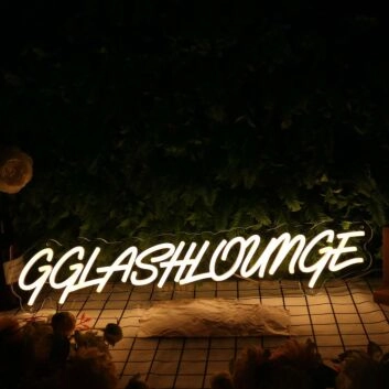 GG Lash Lounge Yellow Neon Sign