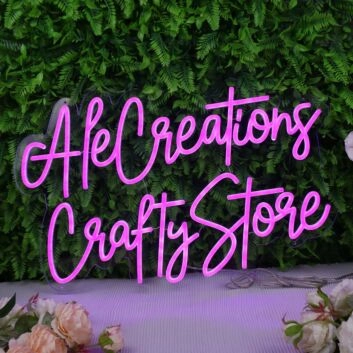 Ale Creations Crafty Store Pink Neon Sign