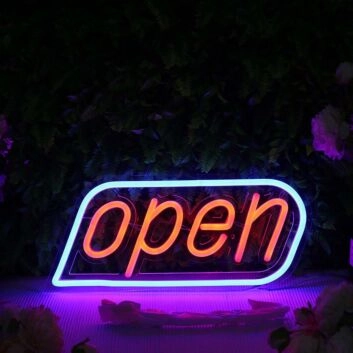 Open Red Neon Sign