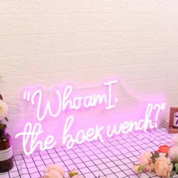 Who Am I The Beer Wench Pink Neon Sign
