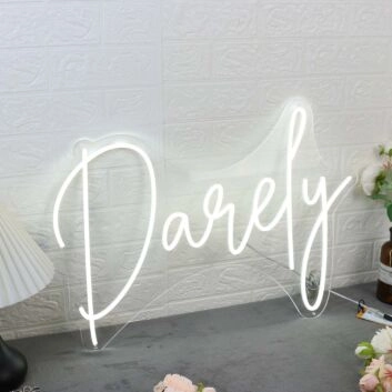 Darely White Neon Sign
