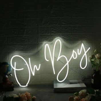 Oh Boy White Neon Sign