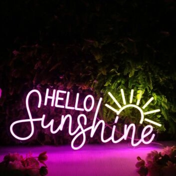 Hello Sunshine Pink Custom Neon Sign