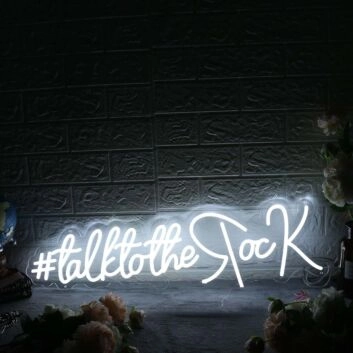 Talk To The Rock White Neon Sign