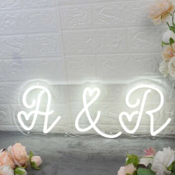 A And R White Custom Neon Sign