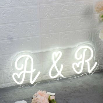 A And R White Custom Neon Sign