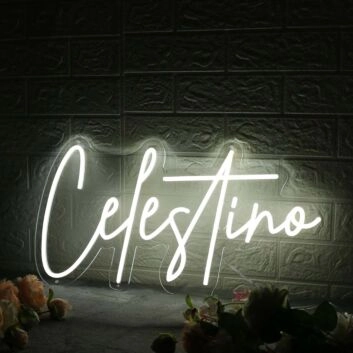 Celestino White Neon Sign