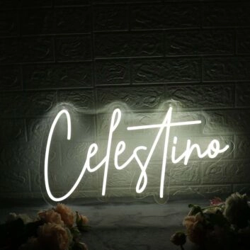 Celestino White Neon Sign