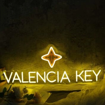 Valencia Key Yellow Neon Sign