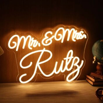 Mr And Mrs Ruty Yellow Neon Sign
