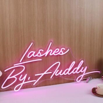 Lashes By Auddy Pink Neon Sign