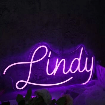 Lindy Dark Purple Neon Sign