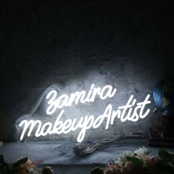Zamira Makeup Artist White Neon Sign