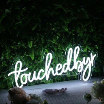 Touchedbyr White Neon Sign