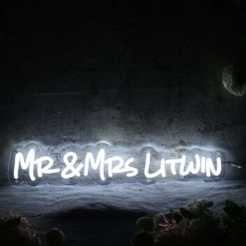 Mr And Mrs Litwin White Neon Sign