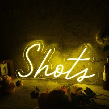 Shots Yellow Neon Sign