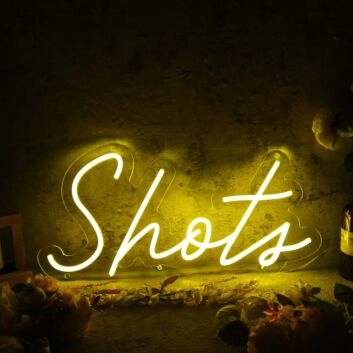 Shots Yellow Neon Sign