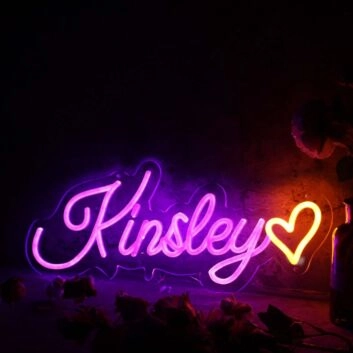 Kinsley Dark Purple Neon Sign