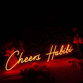 Cheers Habibi Red Neon Sign