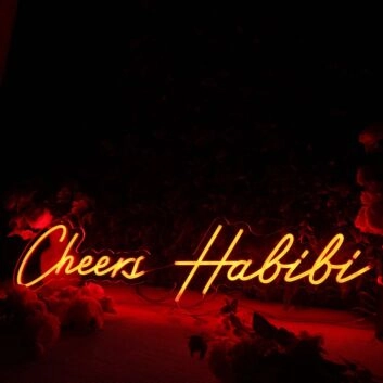 Cheers Habibi Red Neon Sign