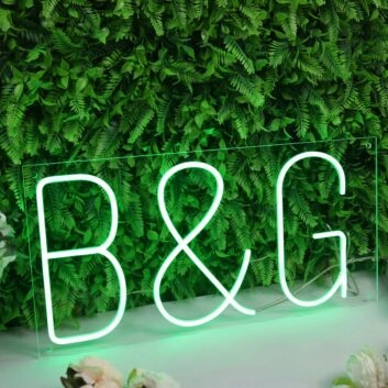 B And G Green Neon Sign