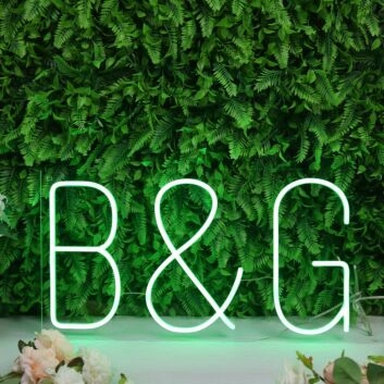 B And G Green Neon Sign