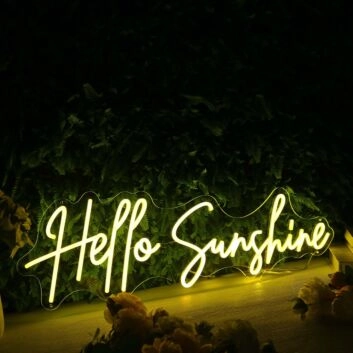 Hello Sunshine Yellow Custom Neon Sign