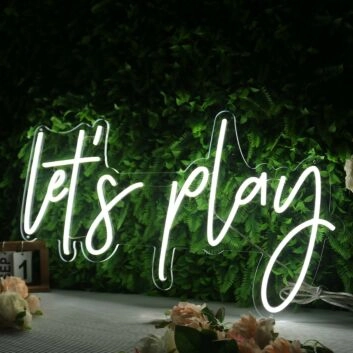 Lets Play White Neon Sign