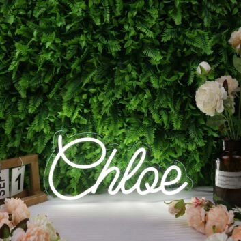 Chloe White Neon Sign