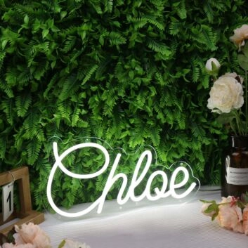 Chloe White Neon Sign