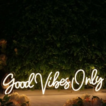 Good Vibes Only LED Yellow Neon Sign