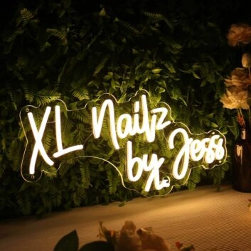 XL Nailz By Jess Yellow Neon Sign