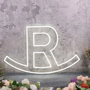 Letter R Custom White Neon Sign