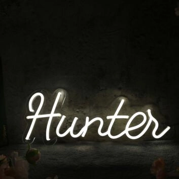 Hunter White Neon Sign