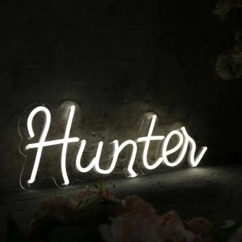 Hunter White Neon Sign