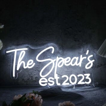 The Spears EST 2023 White Neon Sign