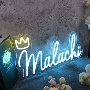 Malachi Blue Neon Sign
