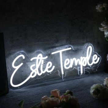 Estie Temple White Neon Sign