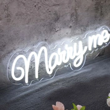 Marry Me White LED Neon Sign