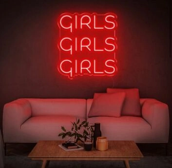 Girl Girl Girl Girl Neon Letters